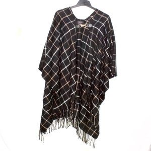 Black patterned poncho